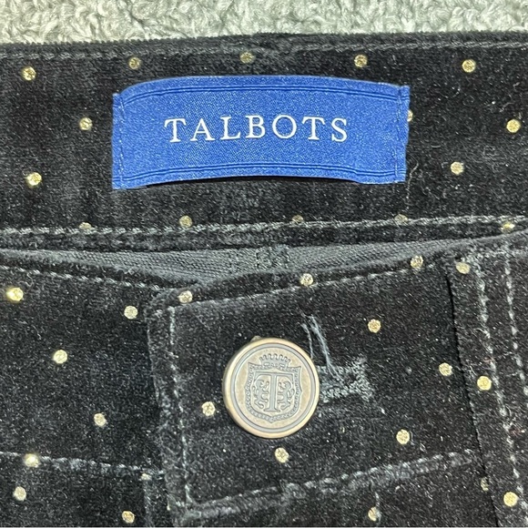 Talbots High Rise Straight Leg Curvy Polka Dot Pants Womens Size 4 Black Career - Picture 4 of 10